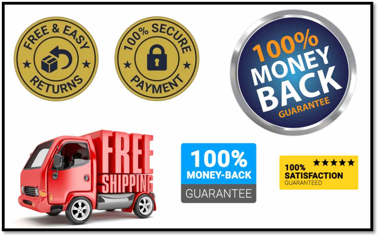 Trust Badges Free Shipping Money Back Guarantee